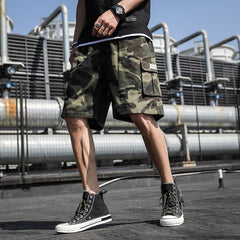 Men's Camo Multi Pocket Cargo 5" Shorts, Tactical Work Shorts for Summer Outdoor Hiking