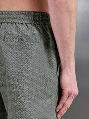Amalfi Drawstring Printed Swim Short in Sage