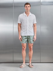 Arlo Drawstring Printed Shell Swim Short in Light Sage