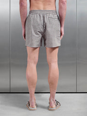 Casa Drawstring Printed Swim Short in Taupe