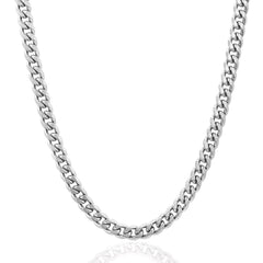 Men's Polished Beveled Cuban Curb Link Chain Stainless Steel Necklace (6mm) - 24"