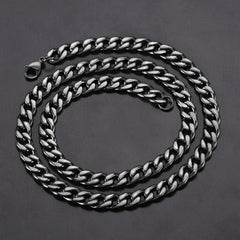 Men's Polished Curb Chain Stainless Steel Necklace (9mm) - 24"