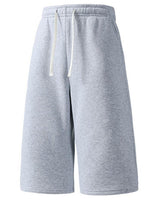 Oversized Knee-Length Sweat Shorts for Men, Breathable Casual Sports Shorts with Pockets