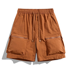 Men's Quick-Dry Cargo Shorts with Zipper Pockets