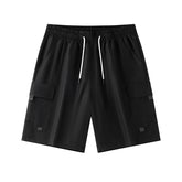 Men's Cargo Shorts Casual Drawstring Waist, Summer Loose Fit Multi-Pocket Work Shorts Big & Tall