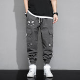 Casual Men Jogger Cargo Pants, Comfortable Drawstring Waist Multi-Pocket All Match Bottom Wear