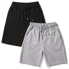 Men's Casual Cotton Sweat Shorts, Elastic Waist Drawstring Athletic Shorts