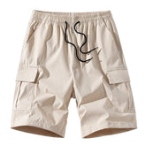 Men's Casual Cargo Shorts, Elastic Drawstring Waist Loose Fit Multi-Pocket Summer Shorts