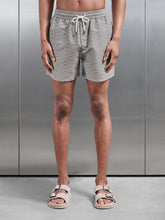 Wave Printed Drawstring Swim Short in Stone