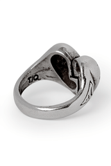 Gothic Pewter Broken Heart and Mystical Sigil Ring