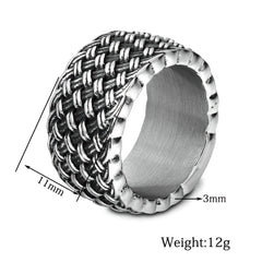 US SALE of Gothic Style Stainless Steel Interwoven Ring / Vintage Finger Jewelry