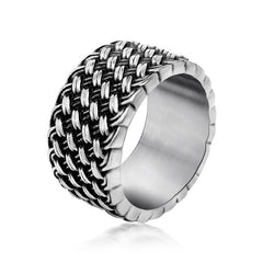 US SALE of Gothic Style Stainless Steel Interwoven Ring / Vintage Finger Jewelry