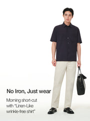 Men's Linen-Like Short Sleeve Shirt