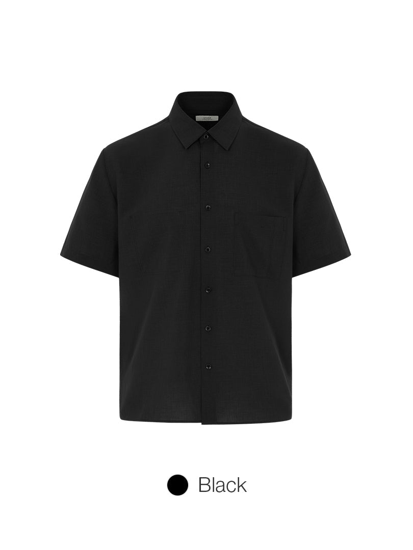 Men's Linen-Like Short Sleeve Shirt