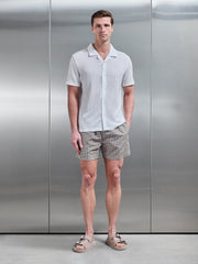 Casa Drawstring Printed Swim Short in Taupe