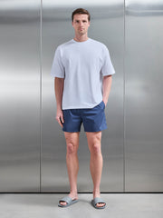 Essential Drawstring Shell Swim Short in Steel Blue