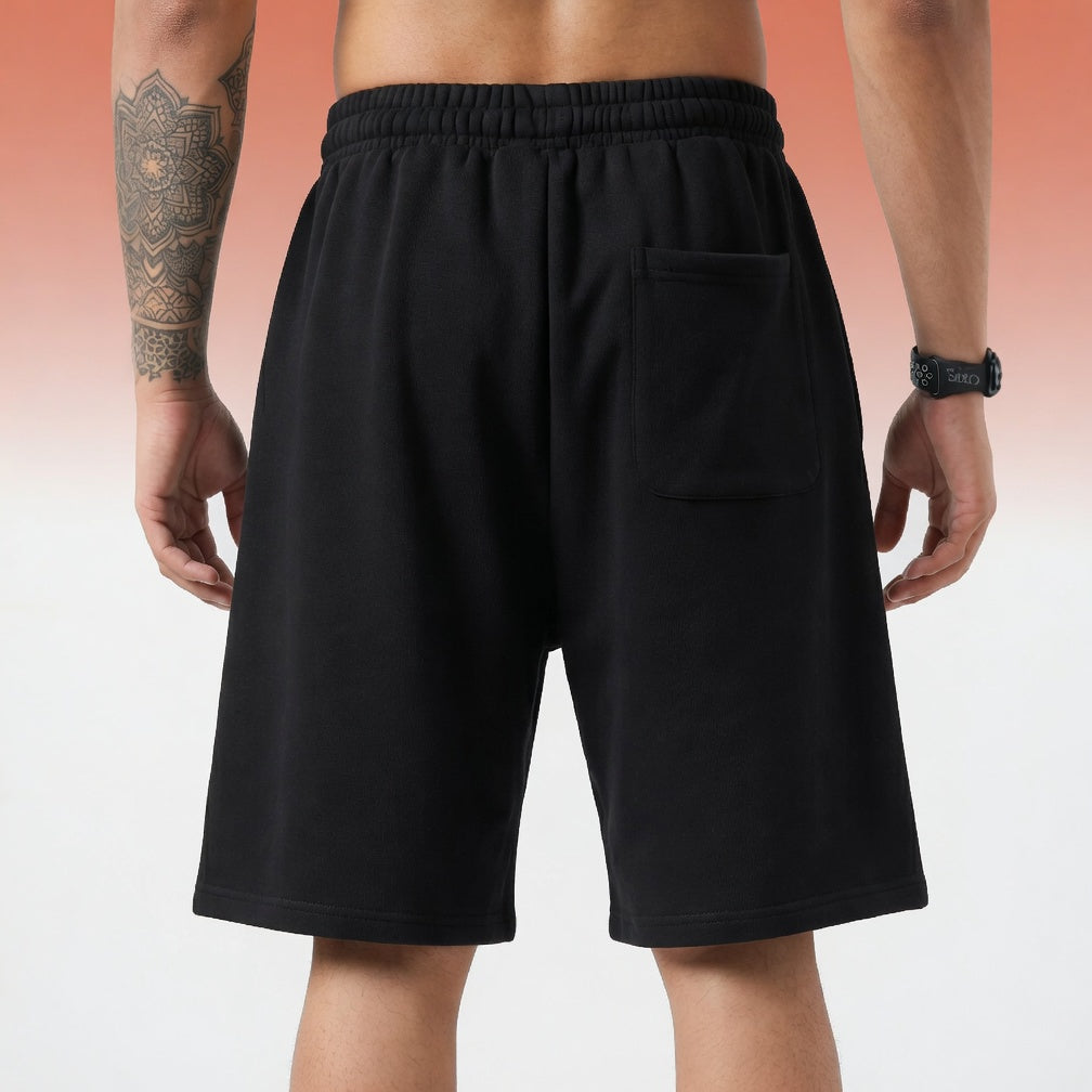 Men's Casual Fleece Lined Elastic Waist Drawstring Sweat Shorts