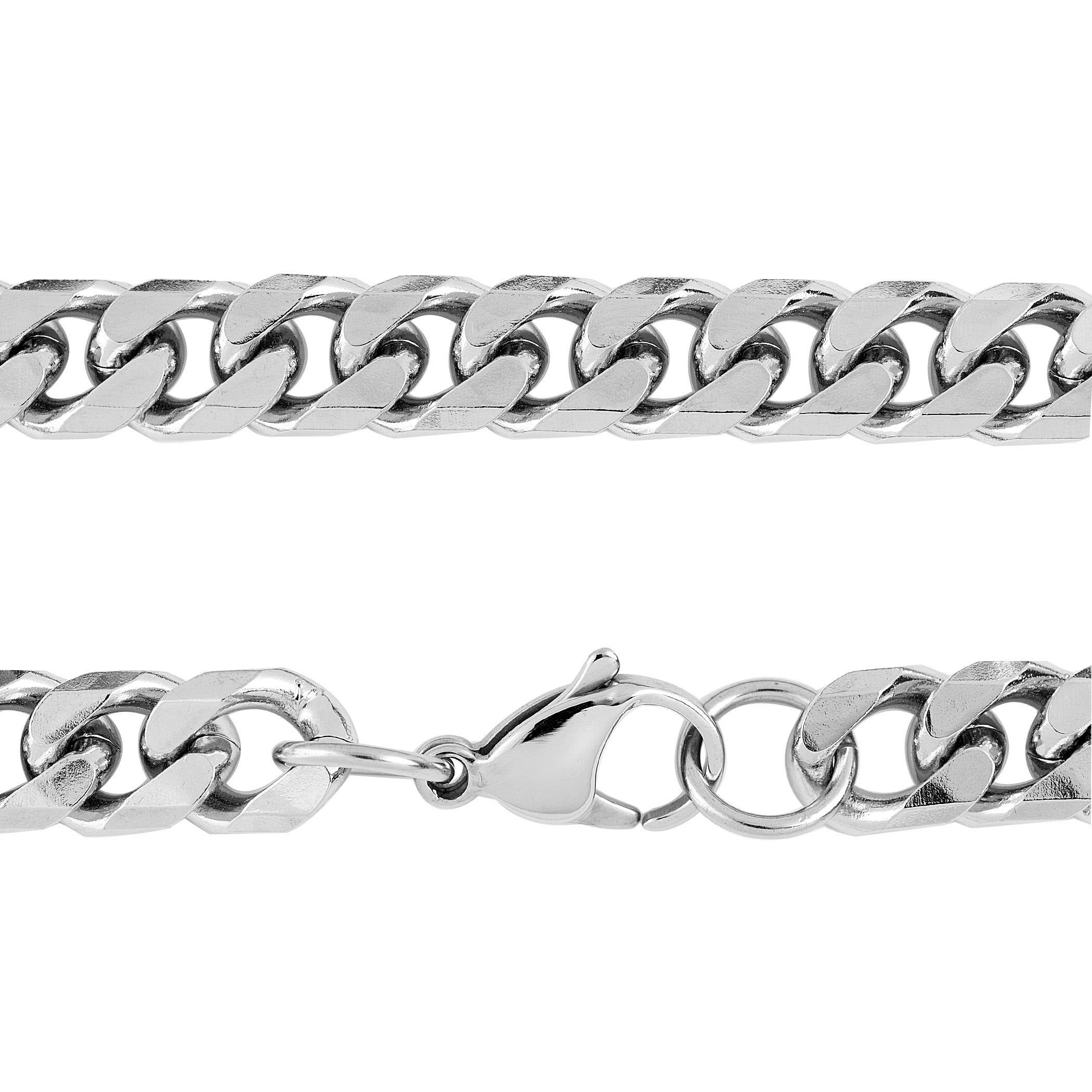 Men's Polished Beveled Cuban Curb Link Chain Stainless Steel Necklace (6mm) - 24"