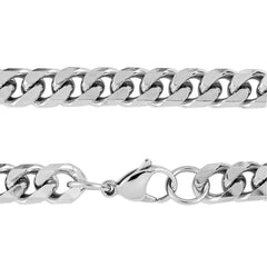 Men's Polished Beveled Cuban Curb Link Chain Stainless Steel Necklace (6mm) - 24"