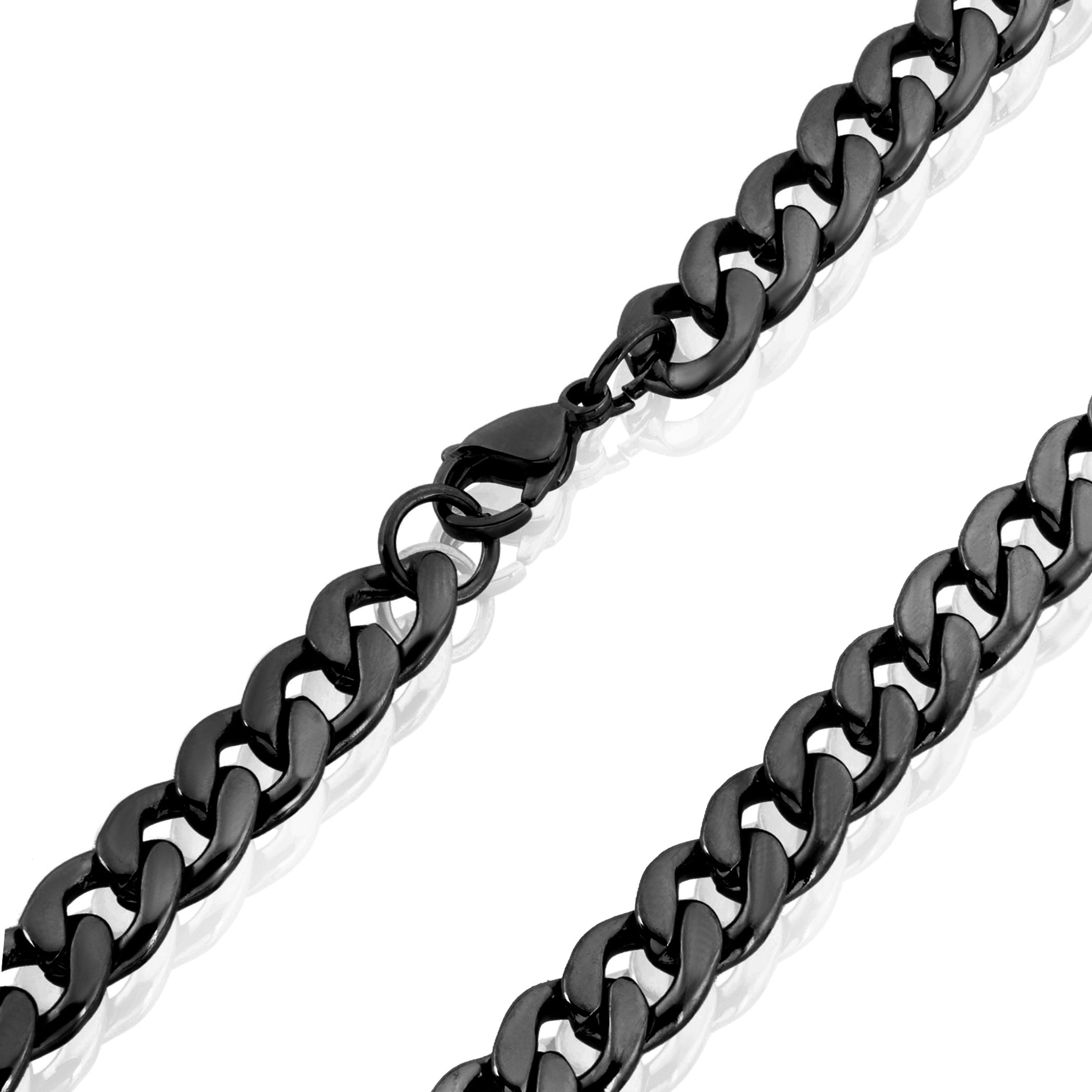 Men's Polished Curb Chain Stainless Steel Necklace (9mm) - 24"