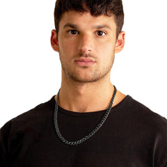 Men's Polished Curb Chain Stainless Steel Necklace (9mm) - 24"