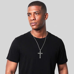 Men's Stainless Steel Layer Cross Pendant Necklace
