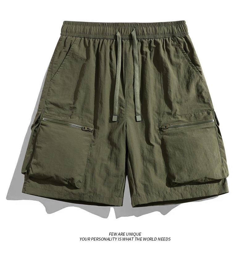 Men's Quick-Dry Cargo Shorts with Zipper Pockets