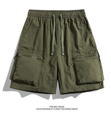 Men's Quick-Dry Cargo Shorts with Zipper Pockets