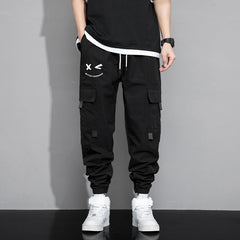 Casual Men Jogger Cargo Pants, Comfortable Drawstring Waist Multi-Pocket All Match Bottom Wear