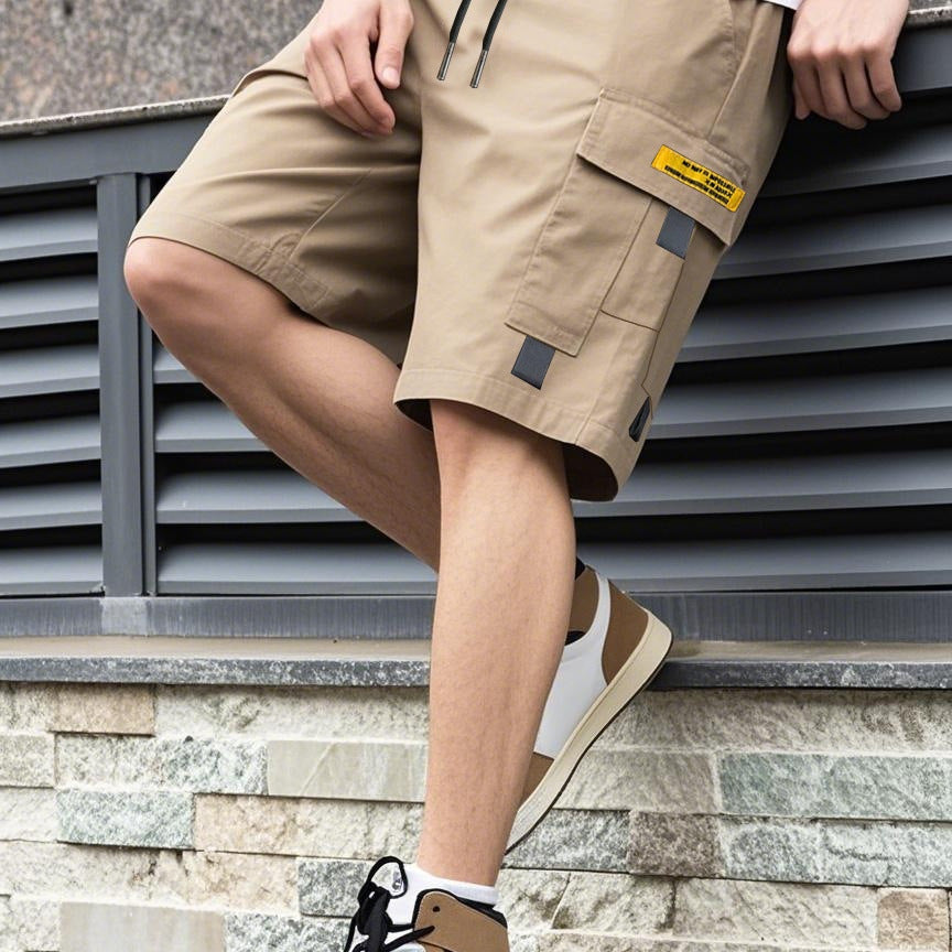 Men's Cargo Shorts Loose Fit Drawstring Summer Streetwear Multi-Pocket