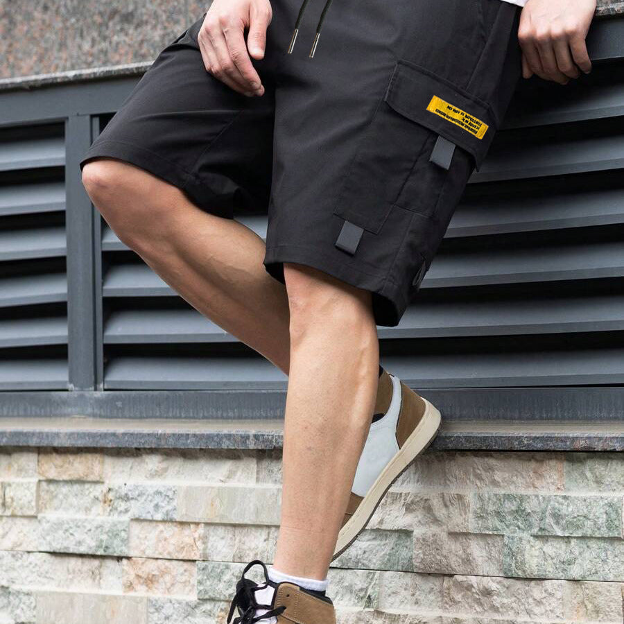 Men's Cargo Shorts Loose Fit Drawstring Summer Streetwear Multi-Pocket