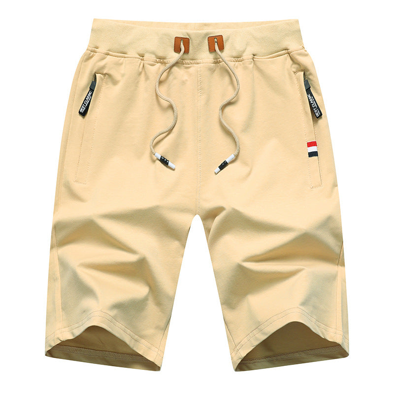 Men's Casual Drawstring Shorts, Summer Elastic Waist 5 Inch Inseam Sweat Shorts with Zipper Pockets