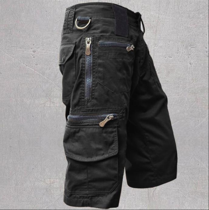 Men's Multi Pocket Cargo Shorts, Tactical Work Shorts with Zipper Pockets for Outdoor Hiking