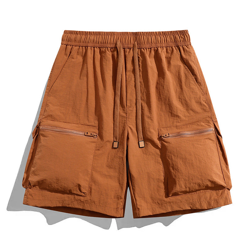 Men's Quick-Dry Cargo Shorts with Zipper Pockets