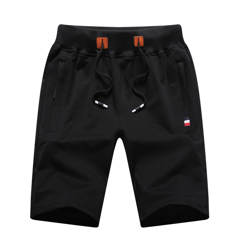 Men's Casual Drawstring Shorts, Summer Elastic Waist 5 Inch Inseam Sweat Shorts with Zipper Pockets
