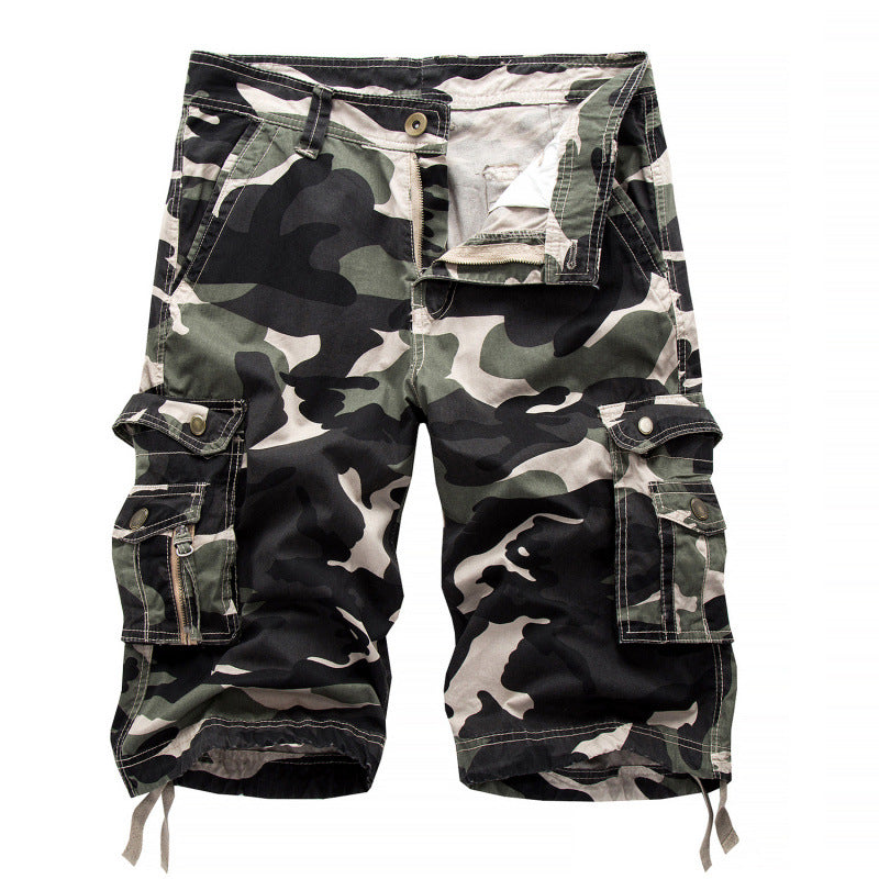 Men's Camo Cargo Shorts, Multi-Pocket Casual Tactical Shorts for Outdoor Work Hiking