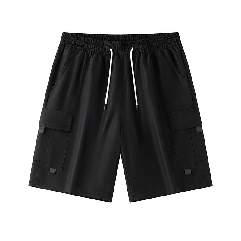 Men's Cargo Shorts Casual Drawstring Waist, Summer Loose Fit Multi-Pocket Work Shorts Big & Tall