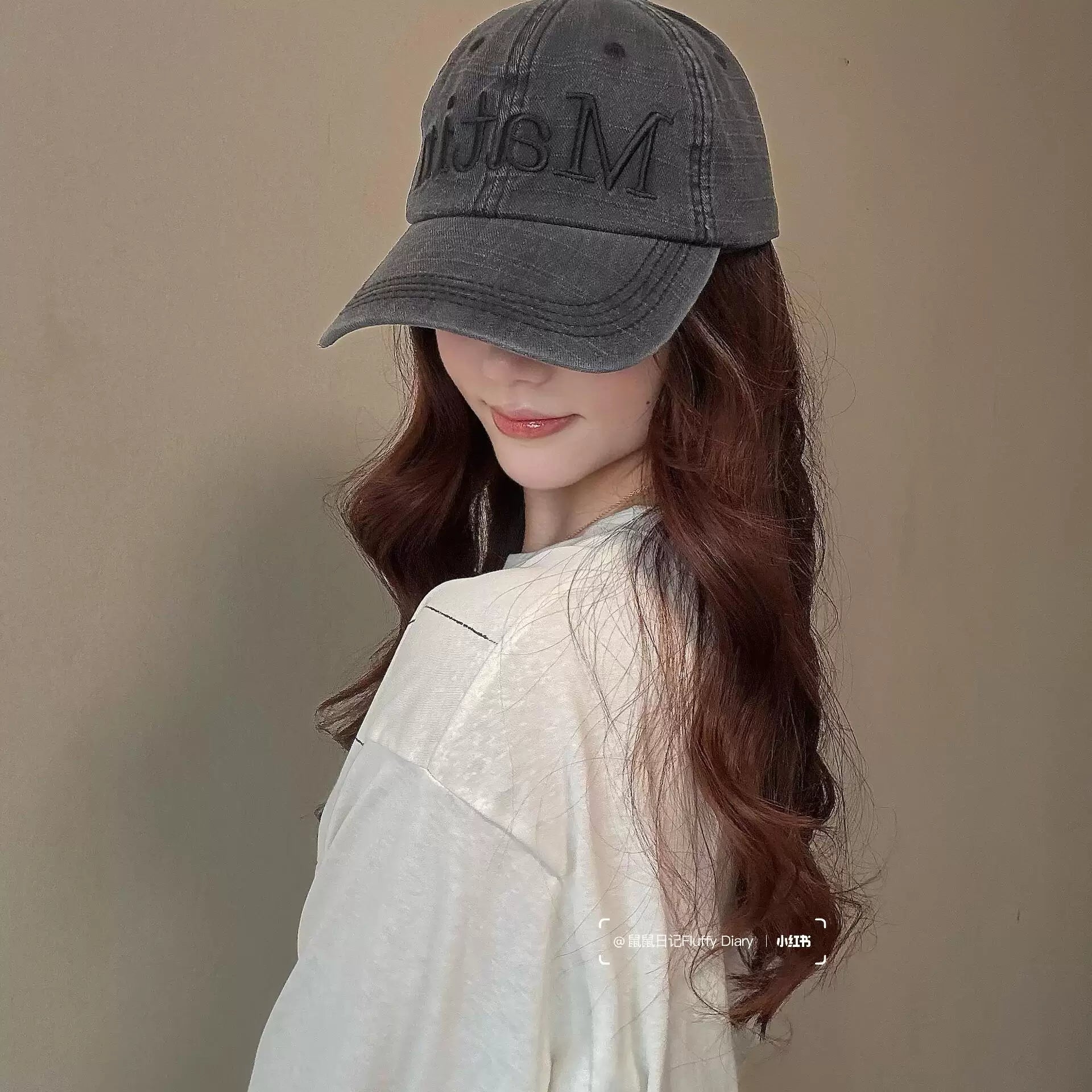 Official Authentic Matin Kim Duck Tongue Hat Female Li Charen Same Style Washed Retro Face Highlighting Small Baseball Hat