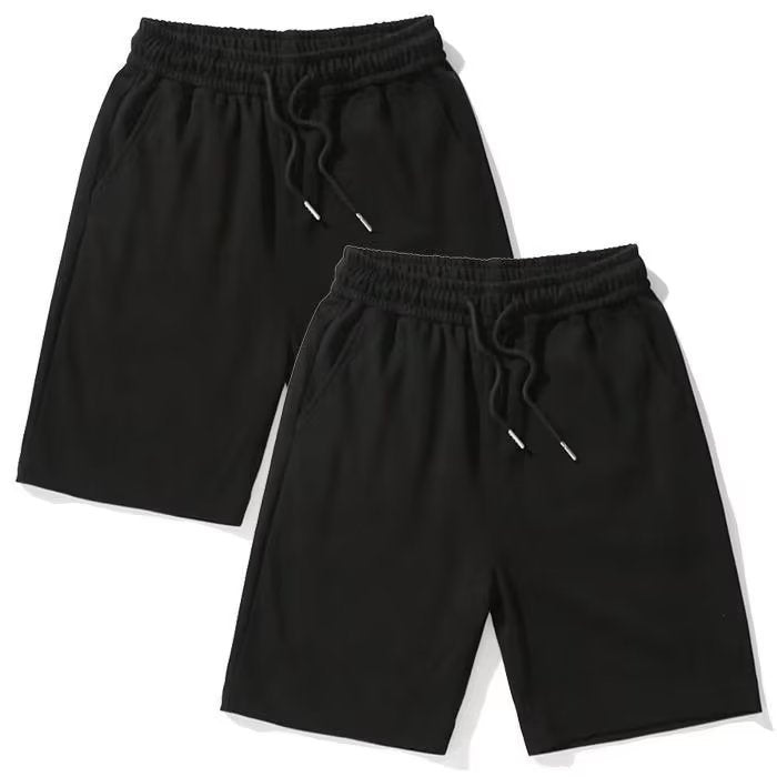 Men's Casual Cotton Sweat Shorts, Elastic Waist Drawstring Athletic Shorts