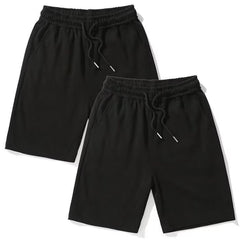 Men's Casual Cotton Sweat Shorts, Elastic Waist Drawstring Athletic Shorts