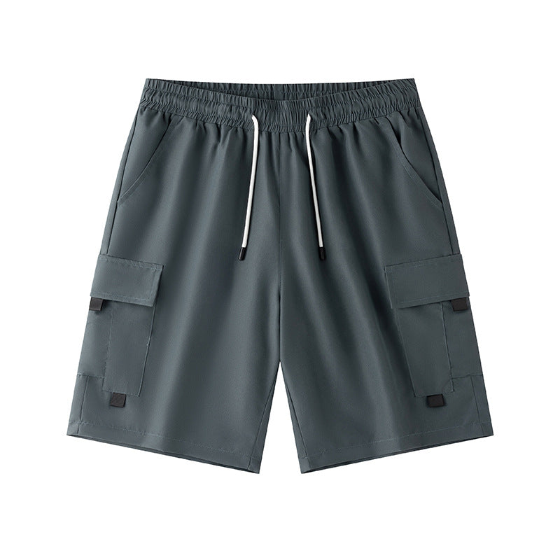 Men's Cargo Shorts Casual Drawstring Waist, Summer Loose Fit Multi-Pocket Work Shorts Big & Tall