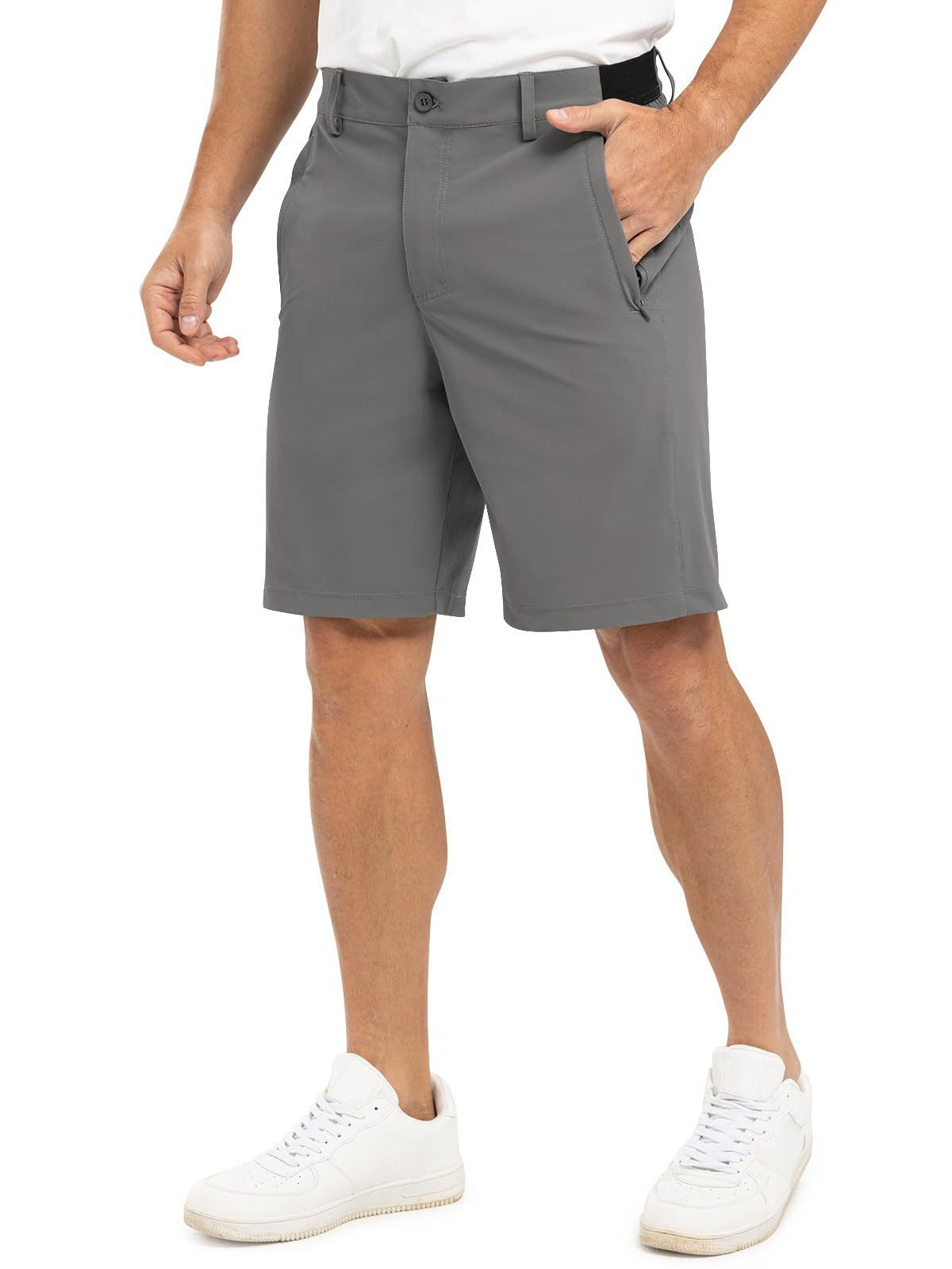 Men's Stretch Golf Shorts, Quick Dry Casual Chino Shorts with Elastic Waist