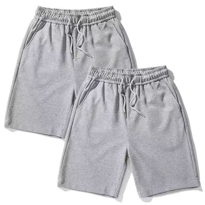 Men's Casual Cotton Sweat Shorts, Elastic Waist Drawstring Athletic Shorts