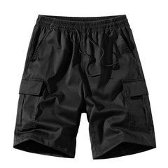 Men's Casual Cargo Shorts, Elastic Drawstring Waist Loose Fit Multi-Pocket Summer Shorts