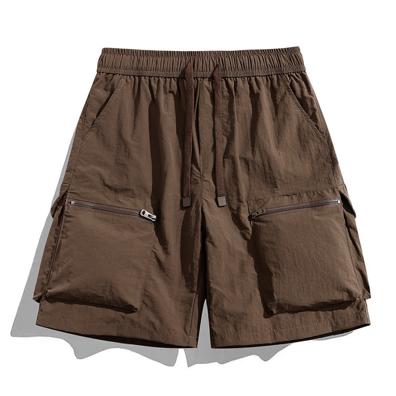 Men's Quick-Dry Cargo Shorts with Zipper Pockets