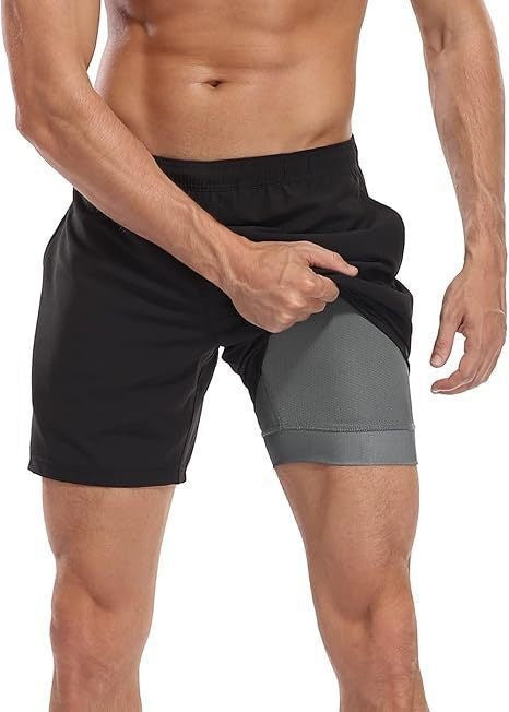 Men's Flamingo Print Swim Trunks, Quick-Dry Board Shorts with Liner