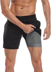 Men's Flamingo Print Swim Trunks, Quick-Dry Board Shorts with Liner