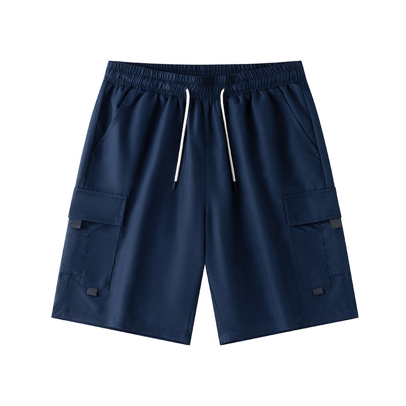Men's Cargo Shorts Casual Drawstring Waist, Summer Loose Fit Multi-Pocket Work Shorts Big & Tall