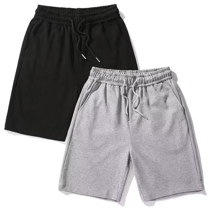 Men's Casual Cotton Sweat Shorts, Elastic Waist Drawstring Athletic Shorts