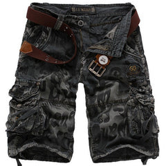Belt not includedMen's Camo Multi Pocket Cargo 5 Inch Shorts, Tactical Work Shorts with Belt for Outdoor Hiking